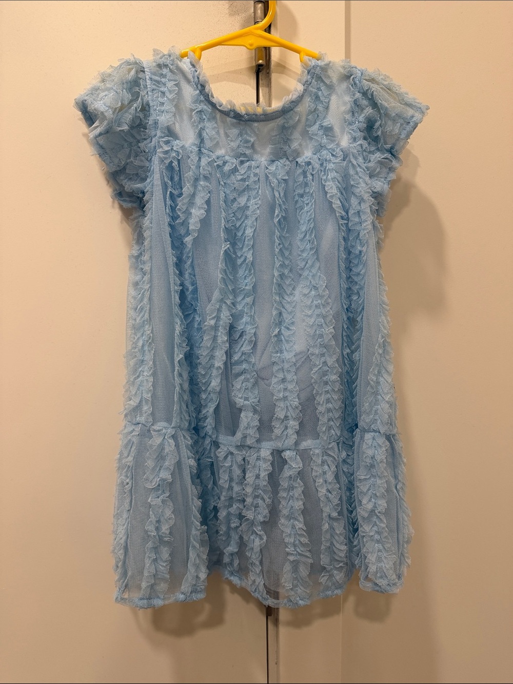 Cat & Jack Light Blue Ruffle Mesh Dress